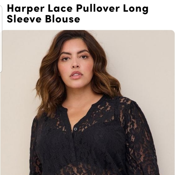 NWT Torrid Harper Lace Long Sleeve Blouse - Picture 2 of 8